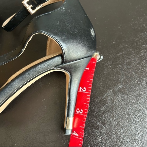 Aldo Black Point Toe Heeled Pumps with Strap Details and Gold Hardware - Picture 10 of 14